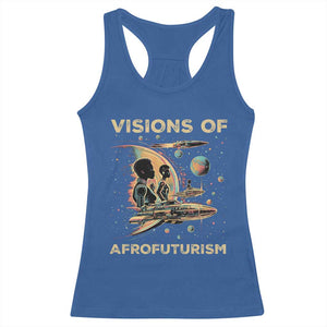 Visions Of Afrofuturism African American Racerback Tank Top Black History And Future TS09 Royal Blue Print Your Wear