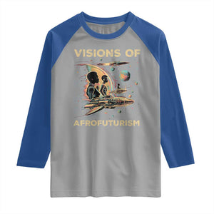 Visions Of Afrofuturism African American Raglan Shirt Black History And Future TS09 Sport Gray Royal Print Your Wear