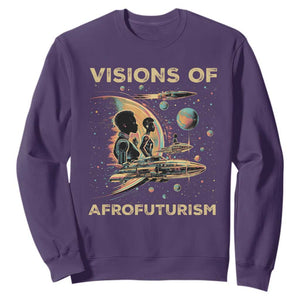 Visions Of Afrofuturism African American Sweatshirt Black History And Future TS09 Purple Print Your Wear