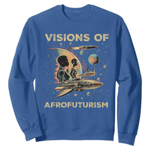 Visions Of Afrofuturism African American Sweatshirt Black History And Future TS09 Royal Blue Print Your Wear