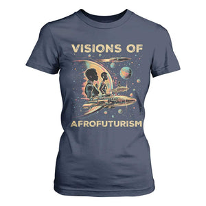 Visions Of Afrofuturism African American T Shirt For Women Black History And Future TS09 Navy Print Your Wear