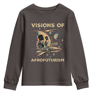 Visions Of Afrofuturism African American Youth Sweatshirt Black History And Future TS09 Dark Chocolate Print Your Wear