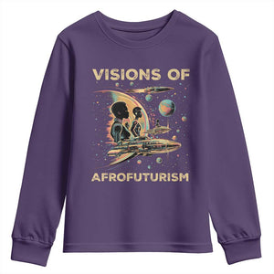 Visions Of Afrofuturism African American Youth Sweatshirt Black History And Future TS09 Purple Print Your Wear