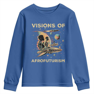 Visions Of Afrofuturism African American Youth Sweatshirt Black History And Future TS09 Royal Blue Print Your Wear