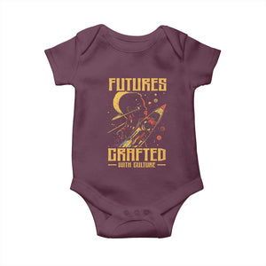 Afrofuturism African American Baby Onesie Futures Crafted With Culture TS09 Maroon Print Your Wear