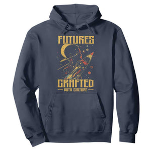 Afrofuturism African American Hoodie Futures Crafted With Culture TS09 Navy Print Your Wear