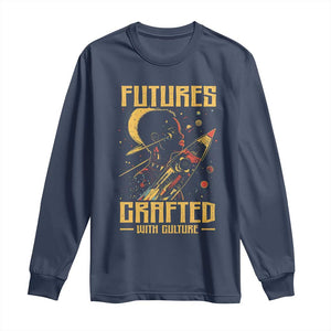 Afrofuturism African American Long Sleeve Shirt Futures Crafted With Culture TS09 Navy Print Your Wear