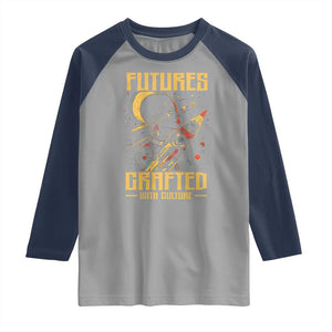 Afrofuturism African American Raglan Shirt Futures Crafted With Culture TS09 Sport Gray Navy Print Your Wear