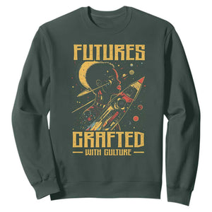 Afrofuturism African American Sweatshirt Futures Crafted With Culture TS09 Dark Forest Green Print Your Wear