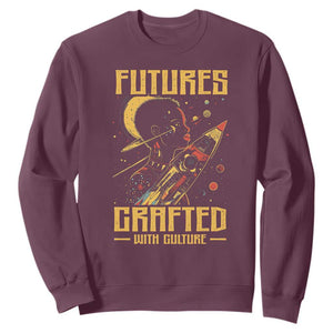 Afrofuturism African American Sweatshirt Futures Crafted With Culture TS09 Maroon Print Your Wear