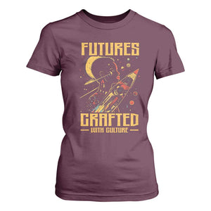 Afrofuturism African American T Shirt For Women Futures Crafted With Culture TS09 Maroon Print Your Wear