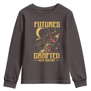 Afrofuturism African American Youth Sweatshirt Futures Crafted With Culture TS09 Dark Chocolate Print Your Wear