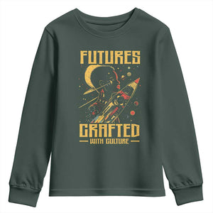 Afrofuturism African American Youth Sweatshirt Futures Crafted With Culture TS09 Dark Forest Green Print Your Wear