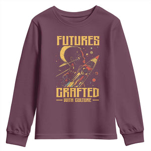 Afrofuturism African American Youth Sweatshirt Futures Crafted With Culture TS09 Maroon Print Your Wear