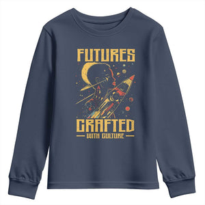 Afrofuturism African American Youth Sweatshirt Futures Crafted With Culture TS09 Navy Print Your Wear