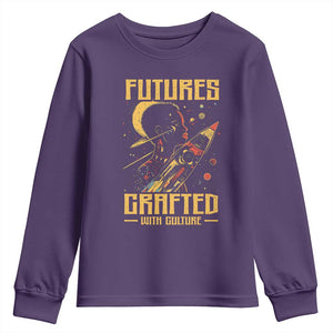 Afrofuturism African American Youth Sweatshirt Futures Crafted With Culture TS09 Purple Print Your Wear