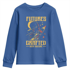 Afrofuturism African American Youth Sweatshirt Futures Crafted With Culture TS09 Royal Blue Print Your Wear