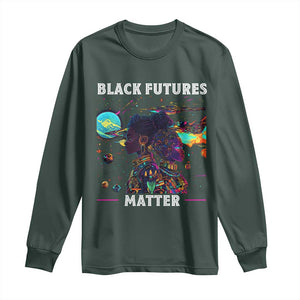 Afrofuturism African American Long Sleeve Shirt Black Futures Matter TS09 Dark Forest Green Print Your Wear