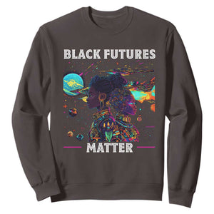 Afrofuturism African American Sweatshirt Black Futures Matter TS09 Dark Chocolate Print Your Wear