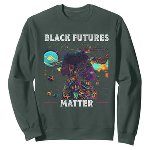 Afrofuturism African American Sweatshirt Black Futures Matter TS09 Dark Forest Green Print Your Wear