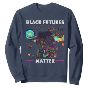 Afrofuturism African American Sweatshirt Black Futures Matter TS09 Navy Print Your Wear