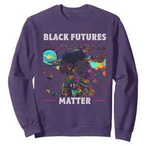 Afrofuturism African American Sweatshirt Black Futures Matter TS09 Purple Print Your Wear