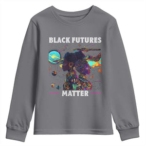 Afrofuturism African American Youth Sweatshirt Black Futures Matter TS09 Charcoal Print Your Wear