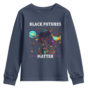 Afrofuturism African American Youth Sweatshirt Black Futures Matter TS09 Navy Print Your Wear