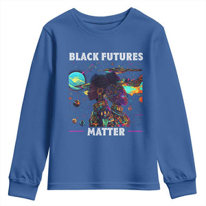 Afrofuturism African American Youth Sweatshirt Black Futures Matter TS09 Royal Blue Print Your Wear