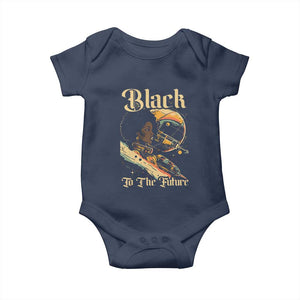 Afrofuturism African American Baby Onesie Black To The Future TS09 Navy Print Your Wear