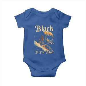 Afrofuturism African American Baby Onesie Black To The Future TS09 Royal Blue Print Your Wear