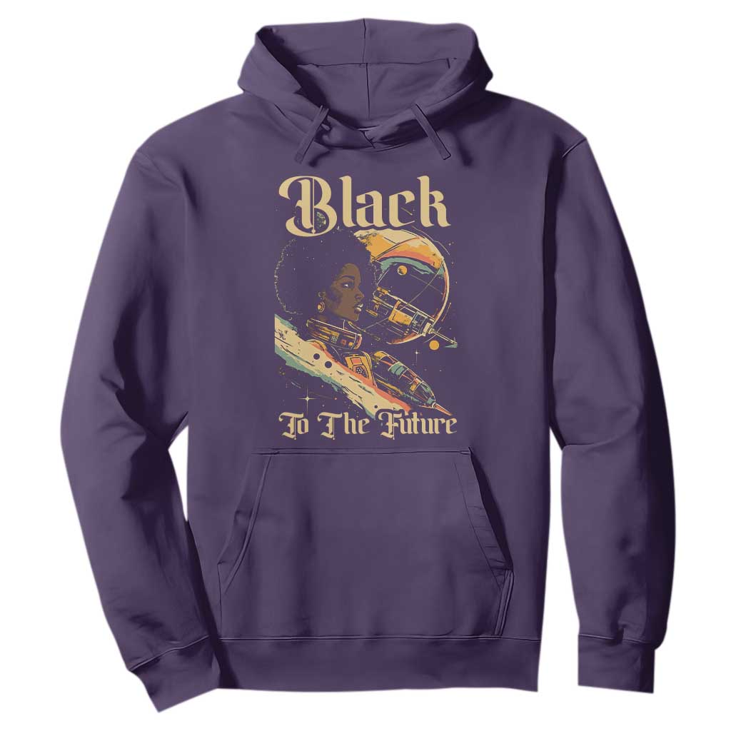 Afrofuturism African American Hoodie Black To The Future TS09 Purple Print Your Wear