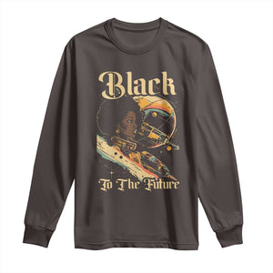 Afrofuturism African American Long Sleeve Shirt Black To The Future TS09 Dark Chocolate Print Your Wear