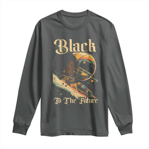 Afrofuturism African American Long Sleeve Shirt Black To The Future TS09 Dark Heather Print Your Wear