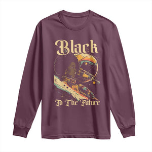 Afrofuturism African American Long Sleeve Shirt Black To The Future TS09 Maroon Print Your Wear