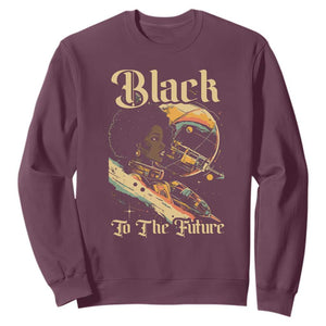 Afrofuturism African American Sweatshirt Black To The Future TS09 Maroon Print Your Wear