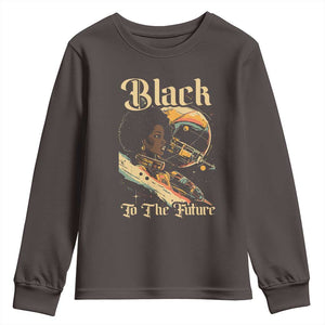 Afrofuturism African American Youth Sweatshirt Black To The Future TS09 Dark Chocolate Print Your Wear