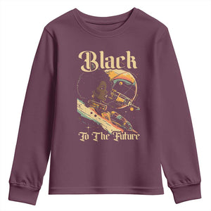 Afrofuturism African American Youth Sweatshirt Black To The Future TS09 Maroon Print Your Wear