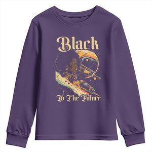 Afrofuturism African American Youth Sweatshirt Black To The Future TS09 Purple Print Your Wear