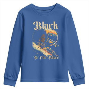 Afrofuturism African American Youth Sweatshirt Black To The Future TS09 Royal Blue Print Your Wear