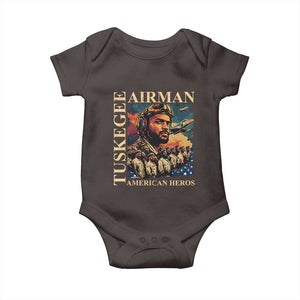 Tuskegee Airman Baby Onesie American Heroes US Pilots Black History TS09 Dark Chocolate Print Your Wear