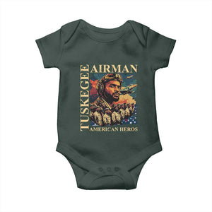 Tuskegee Airman Baby Onesie American Heroes US Pilots Black History TS09 Dark Forest Green Print Your Wear