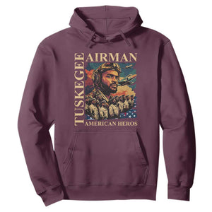 Tuskegee Airman Hoodie American Heroes US Pilots Black History TS09 Maroon Print Your Wear