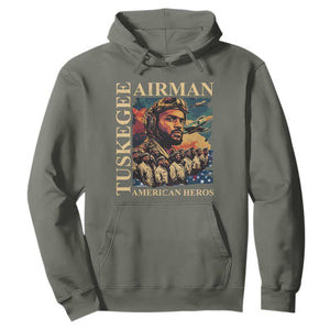 Tuskegee Airman Hoodie American Heroes US Pilots Black History TS09 Military Green Print Your Wear