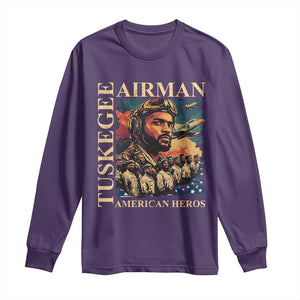 Tuskegee Airman Long Sleeve Shirt American Heroes US Pilots Black History TS09 Purple Print Your Wear