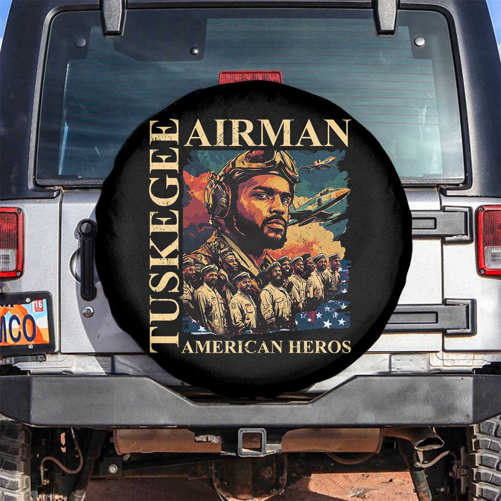 Tuskegee Airman Spare Tire Cover American Heroes US Pilots Black History TS09 No hole Black Print Your Wear