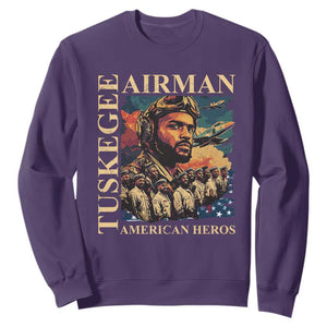 Tuskegee Airman Sweatshirt American Heroes US Pilots Black History TS09 Purple Print Your Wear