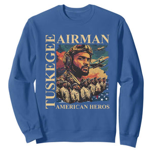 Tuskegee Airman Sweatshirt American Heroes US Pilots Black History TS09 Royal Blue Print Your Wear