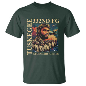 Tuskegee Airman T Shirt - American Heroes US Pilots Black History TS09 Dark Forest Green Print Your Wear
