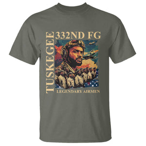 Tuskegee Airman T Shirt - American Heroes US Pilots Black History TS09 Military Green Print Your Wear